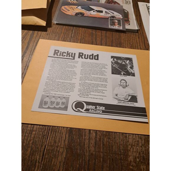 Vintage 1989 Ricky Rudd Quaker State #26 NASCAR Driver Card King Racing Buick - Picture 2 of 2
